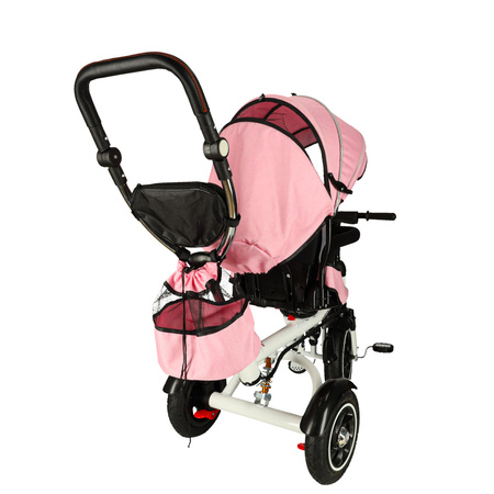Rowerek trójkołowy Trike Fix V3 rower spacerówka 3w1 obracany 360 wolne koło różowy