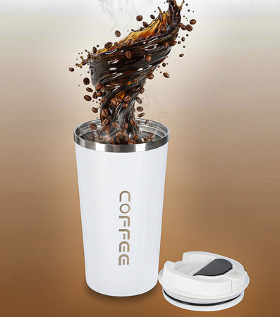 Kubek podróżny LED z ustnikiem 500ml biały