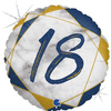 Balon Foliowy 18 urodziny, marmur granat, 46 cm