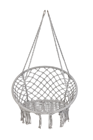 Huśtawka ogrodowa LUARO bocianie gniazdo z poduszką XXL szare 80cm 150kg