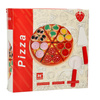 Pizza drewniany zestaw do zabawy na rzep  akcesoria łopatka nóż talerz nauka krojenia 20cm