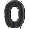 Balon Foliowy Cyfra 0 Czarny, 66 cm Grabo