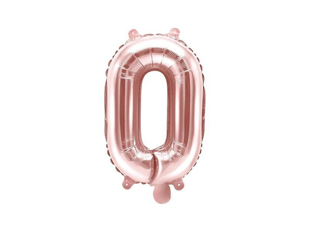 Balon foliowy Litera O, 35cm, Rose Gold różowe złoto