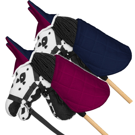 Zestaw Skippi - Hobby Horse Karo - srokaty - Derka fuksja i granat