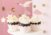 Dekoracje do muffinek babeczek - Bocian 11cm-12cm 7 sztuk