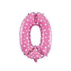 Cyfra 0 Balon Foliowy - 80 cm Różowy
