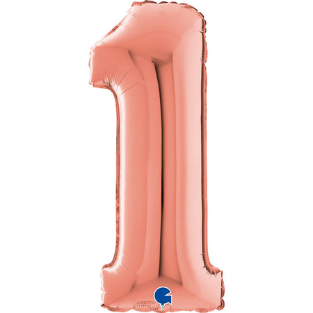 Balon foliowy Cyfra 1 Rose Gold - 66 cm Grabo