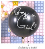 Balon Gender Reveal Chłopiec czy dziewczynka niebieskie konfetti 100cm