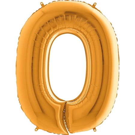 Balon foliowy Cyfra 0 Złota - 102 cm Grabo