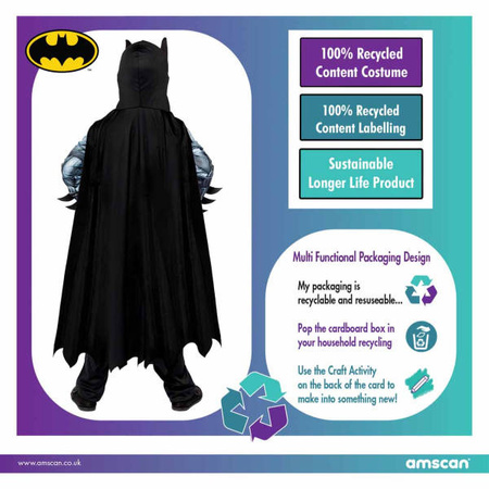 Strój, Kostium przebranie Batman Czarny 8-10 lat