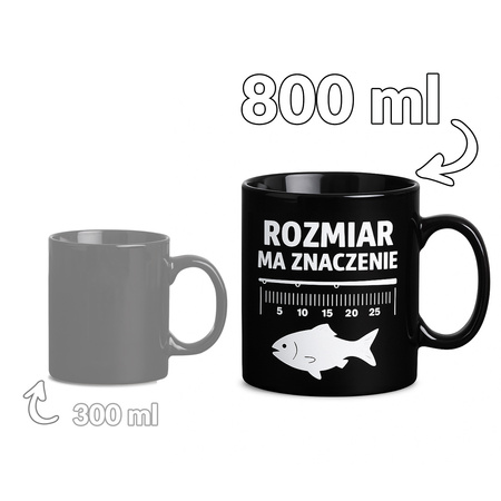Gigantyczny Kubek dla Wędkarza - Rozmiar ma znaczenie - Prezent dla Faceta