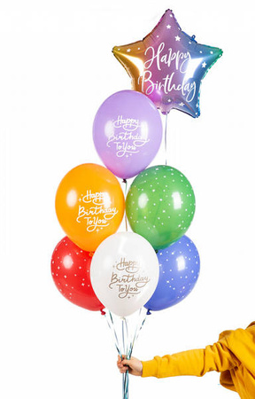 Balony lateksowe Happy birthday to you 30cm, 6 sztuk