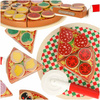 Pizza drewniany zestaw do zabawy na rzep  akcesoria łopatka nóż talerz nauka krojenia 20cm