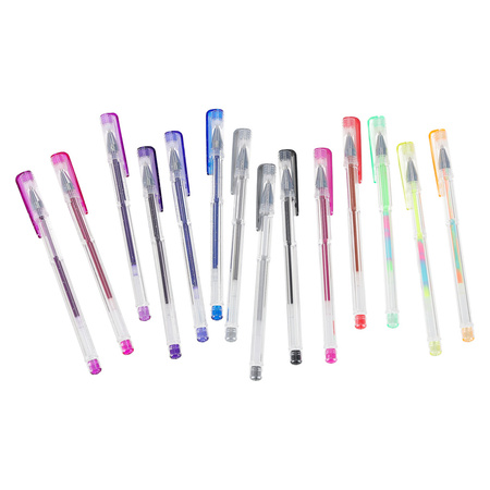 Długopisy żelowe kolorowe w etui 100 sztuk + 100 wkładów