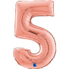 Balon foliowy Cyfra 5 Rose Gold - 66 cm Grabo