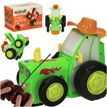 Traktor ciągnik zdalnie sterowany na pilota RC skaczący tańczący dźwięk zielony