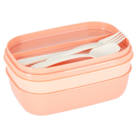 Lunch box śniadaniówka pudełko śniadaniowe z przegródkami dzielone 1900ml pomarańczowe