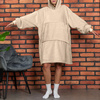 Bluzair Bluza Koc Hoodie Oversize Polska Beżowy