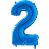 Balon Foliowy Cyfra 2 Niebieski, 66 cm Grabo