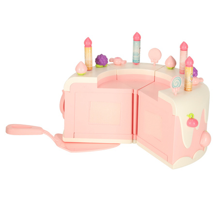 Tort urodzinowy piętrowy do krojenia na rzepy muzyka światła kuchnia 16 elementów różowy