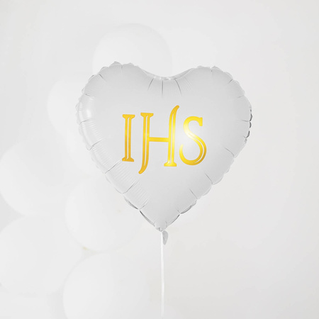 Balon foliowy Komunia Święta IHS, 45 cm