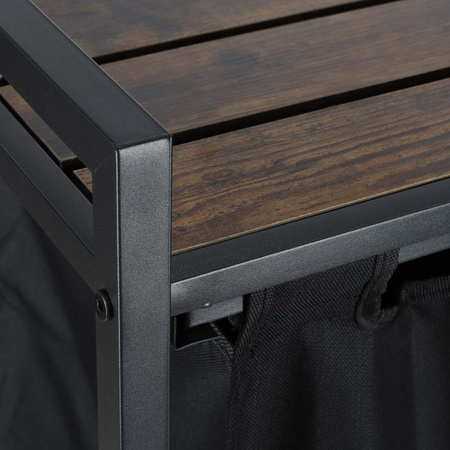 Kosz na pranie bieliznę 2 komory z półką blatem pojemnik loft 80l