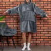 Bluzair SUPER MAMA - Bluza koc - Szary - prezent dla mamy na urodziny