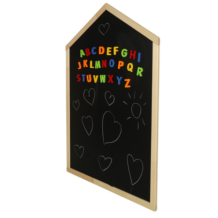 Tablica magnetyczna kredowa na ścianę drewniana domek 92cm x 62cm
