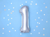 Balon foliowy Cyfra 1, 35cm, srebrny
