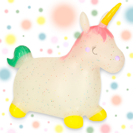 Skoczek dla dzieci do skakania z pompką gumowy jednorożec