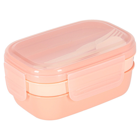 Lunch box śniadaniówka pudełko śniadaniowe z przegródkami dzielone 1900ml pomarańczowe