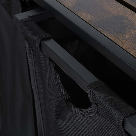 Kosz na pranie bieliznę 2 komory z półką blatem pojemnik loft 80l