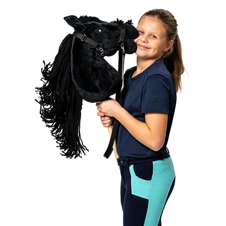 Zestaw Skippi - Hobby Horse Czarny i przeszkoda do skakania 135 cm
