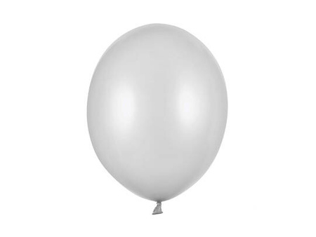 Balony Strong, Metaliczne Srebrne, 30cm, 10 szt.