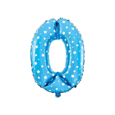 Cyfra 0 Balon Foliowy - 80 cm Niebieski