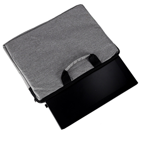 Torba na laptopa 15,6 cali na ramię teczka biznesowa damska męska szara