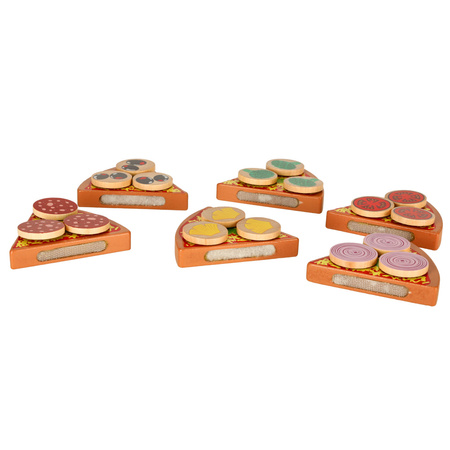 Pizza drewniany zestaw do zabawy na rzep  akcesoria łopatka nóż talerz nauka krojenia 20cm