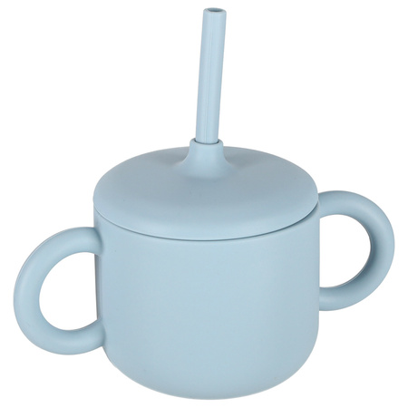 Naczynia silikonowe dla dzieci zestaw 8 elementów niebieski