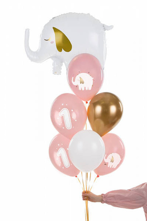 Balony lateksowe Roczek słonik, pastelowe różowe 30cm, 50 sztuk
