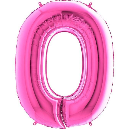 Balon Foliowy Cyfra 0 Różowa Fuksja - 102 cm Grabo