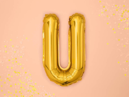 Balon foliowy Litera U 35cm, Złota
