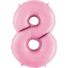 Balon Foliowy Cyfra 8, pudrowy róż, 102cm Grabo