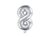 Balon foliowy Cyfra 8, 35cm, srebrny