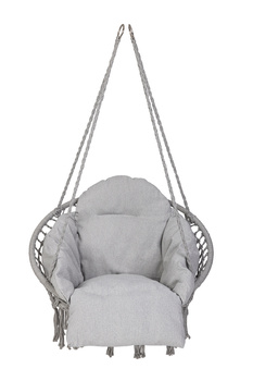 Huśtawka ogrodowa LUARO bocianie gniazdo z poduszką XXL szare 80cm 150kg