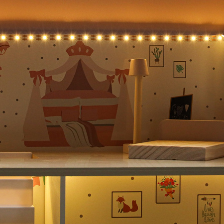 Domek dla lalek drewniany LULILO Peonio 70cm LED róż