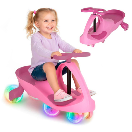 Jeździk grawitacyjny LED Swing Fix S3 świecące koła różowy