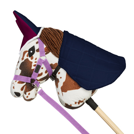 Zestaw Skippi - Hobby Horse Gniado - srokaty - Derka fuksja -Kantar lawenda