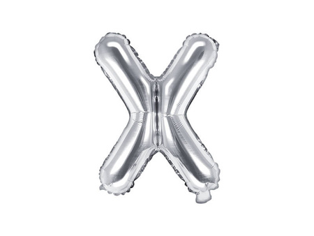 Balon foliowy Litera X 35cm, Srebrna