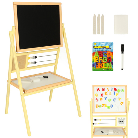 Tablica magnetyczna kredowa drewniana liczydło literki 30x56x90cm